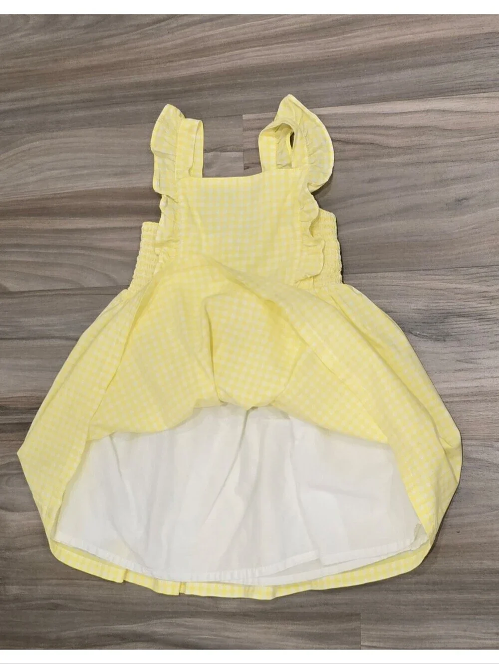Carter’s Yellow White Gingham Sundress Girls Size 4T Fully Lined Cotton Dress